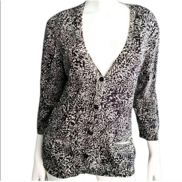 NWT Jones New York Animal Print Cardigan Large - Picture 2 of 9